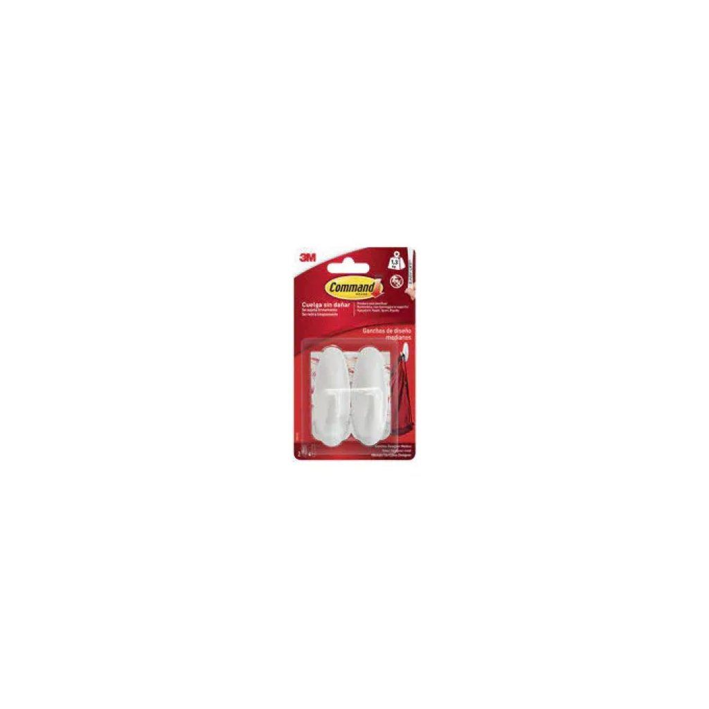 Command 17081 – Set da 2 ganci adesivi medi, bianchi, portata 1,3 kg