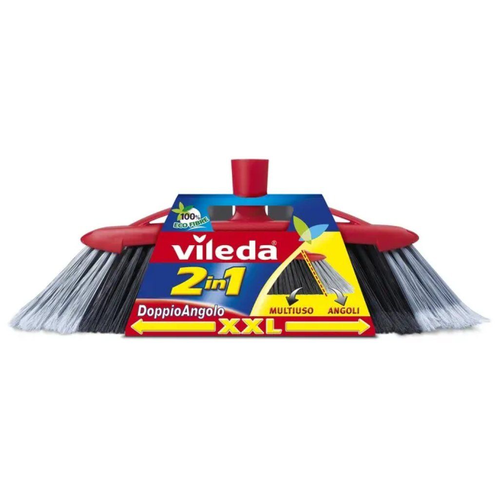 Vileda Scopa 2 in 1 Doppio Angolo per Interni