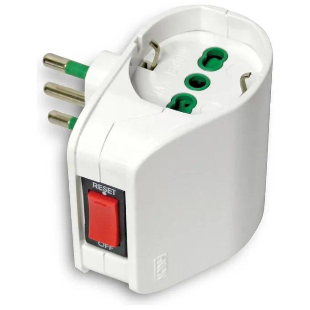 FANTON 87310 Adattatore Doppio Verticale 10A/16A con Interruttore FANTON 87310 Adattatore Doppio Verticale 10A/16A con Interruttore