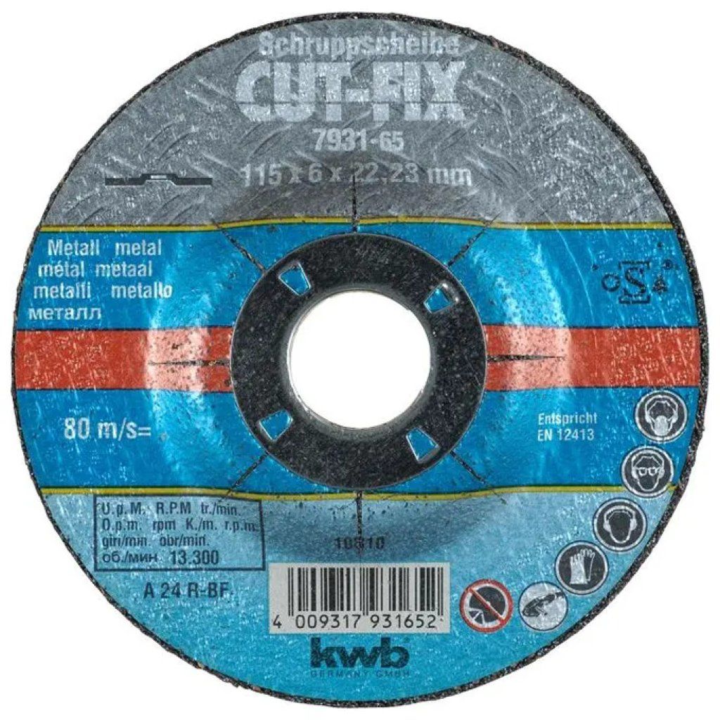 KWB Cut-Fix 793165 Disco da sbavo 115 x 6 mm per metallo KWB Cut-Fix 793165 Disco da sbavo 115 x 6 mm per metallo