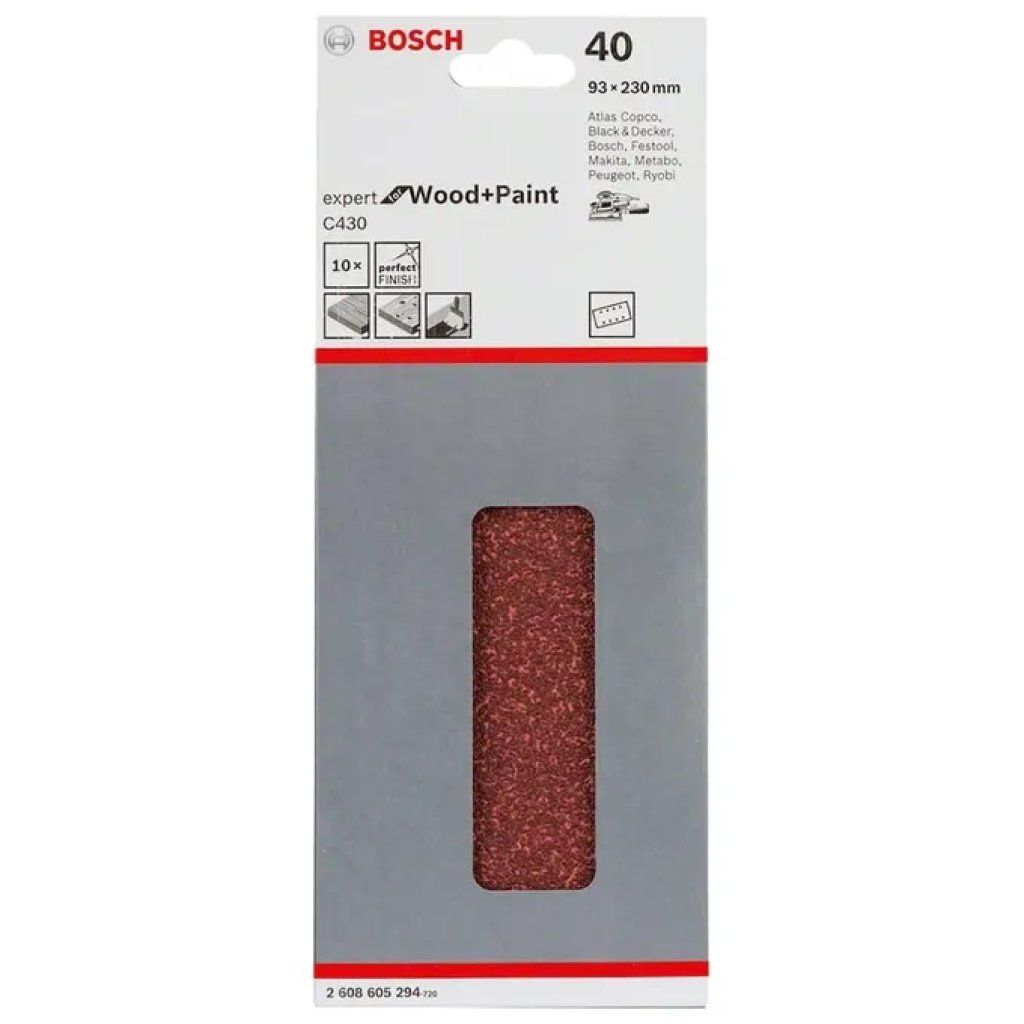 Bosch Fogli Abrasivi 93 x 230 mm, Grana 40 Bosch Fogli Abrasivi 93 x 230 mm, Grana 40