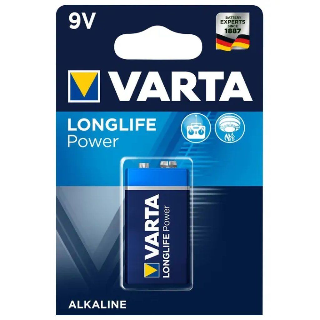 VARTA Longlife Power Batteria Alcalina 9V 600 mAh 6LR61 VARTA Longlife Power Batteria Alcalina 9V 600 mAh 6LR61