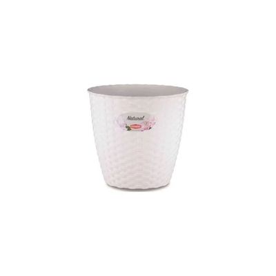 Stefanplast Natural Coprivaso Tondo Effetto Rattan Bianco, 24 cm Stefanplast Natural Coprivaso Tondo Effetto Rattan Bianco, 24 cm