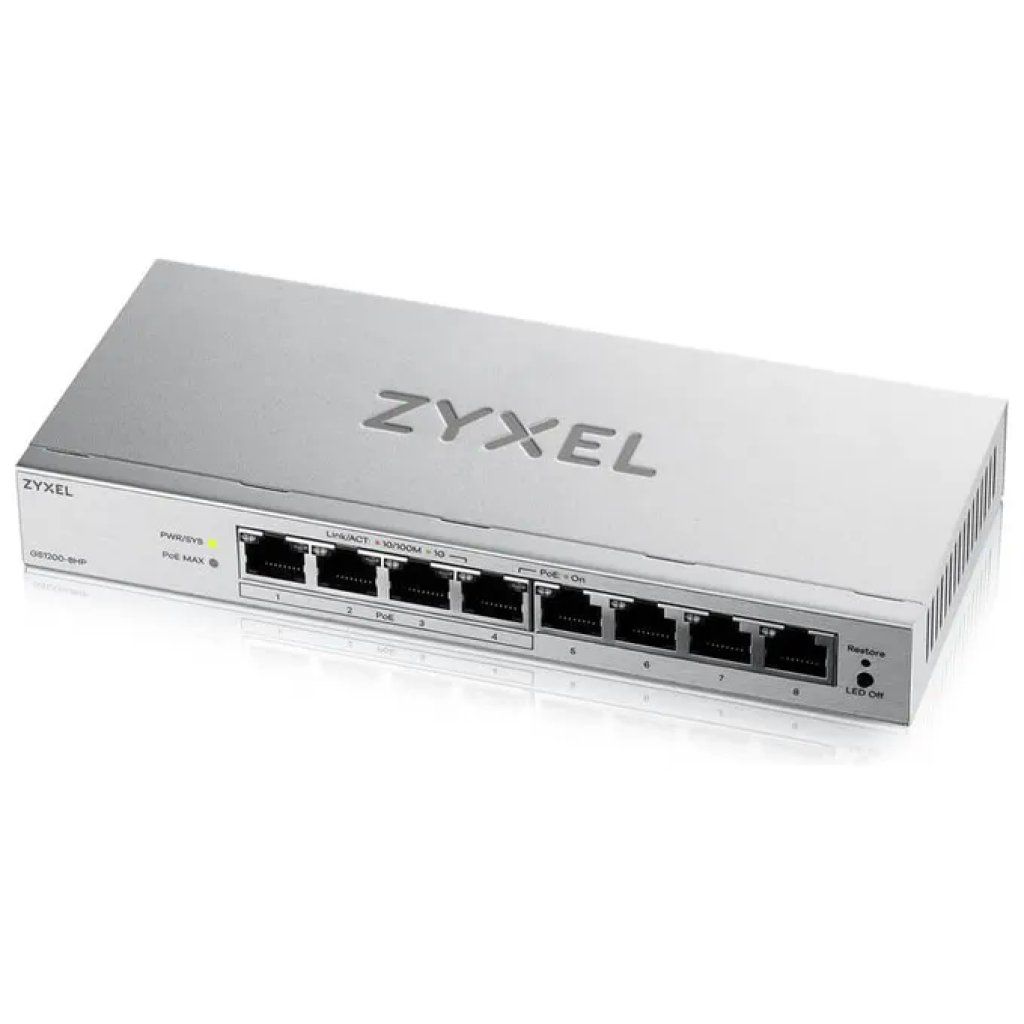 Zyxel GS1200-8HPV3 Switch Gigabit gestito 8 porte con PoE Zyxel GS1200-8HPV3 Switch Gigabit gestito 8 porte con PoE