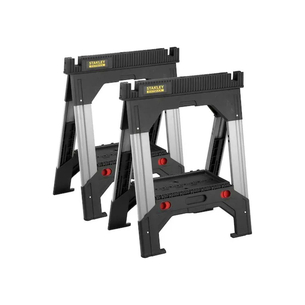 Stanley FatMax 1-92-980 – Coppia di cavalletti pieghevoli in alluminio, portata 1150 kg, neri Stanley FatMax 1-92-980 – Coppia di cavalletti pieghevoli in alluminio, portata 1150 kg, neri