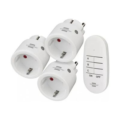 Brennenstuhl Comfort-Line Set 3 Prese Radiocomandate con Telecomando, Bianco Brennenstuhl Comfort-Line Set 3 Prese Radiocomandate con Telecomando, Bianco