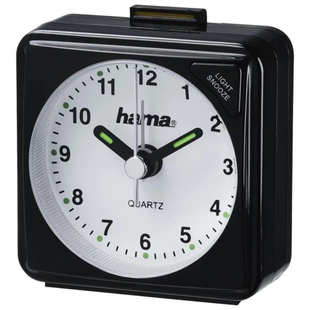 Hama A50 Sveglia da Viaggio Analogica Nera con Snooze