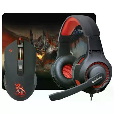 Defender Devourer MHP-006 Set Gaming con Cuffie, Mouse e Tappetino Defender Devourer MHP-006 Set Gaming con Cuffie, Mouse e Tappetino