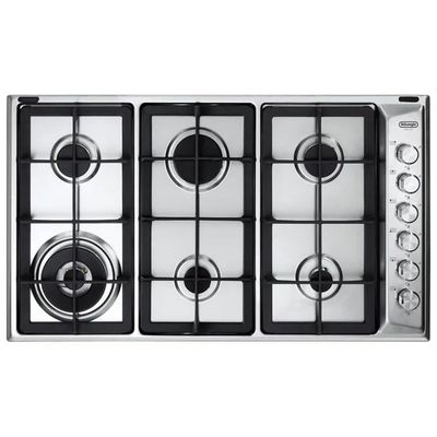 DELONGHI De'Longhi PLI69GHD Professional Piano cottura Gas 90 cm 6 fuochi Griglie Ghisa Bruciatore Tripla DELONGHI De'Longhi PLI69GHD Professional Piano cottura Gas 90 cm 6 fuochi Griglie Ghisa Bruciatore Tripla