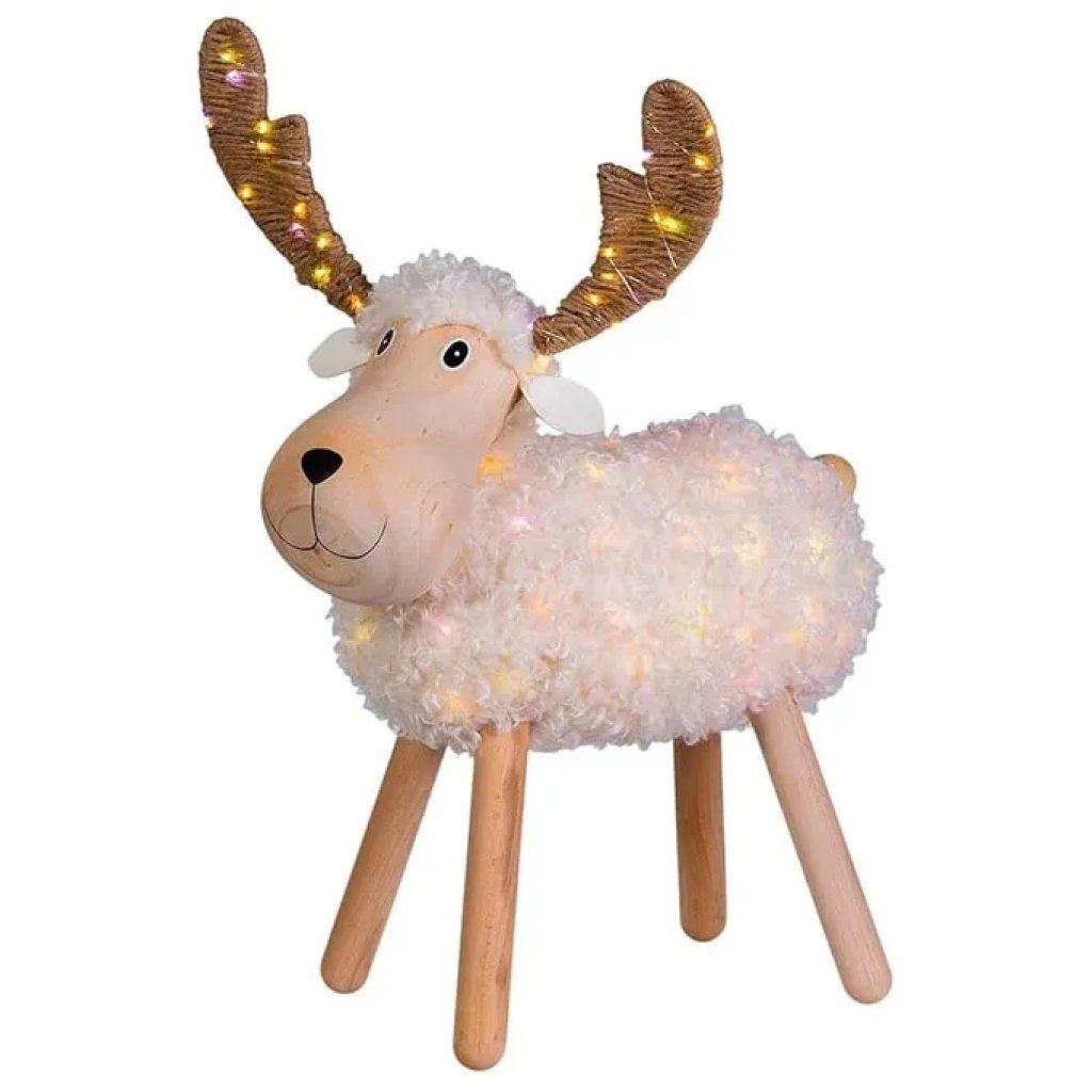 LOTTI Pecorenna Luminosa Lotti in Legno e Pelo Bianco, LED con 8 Effetti, 20 x 31 cm LOTTI Pecorenna Luminosa Lotti in Legno e Pelo Bianco, LED con 8 Effetti, 20 x 31 cm
