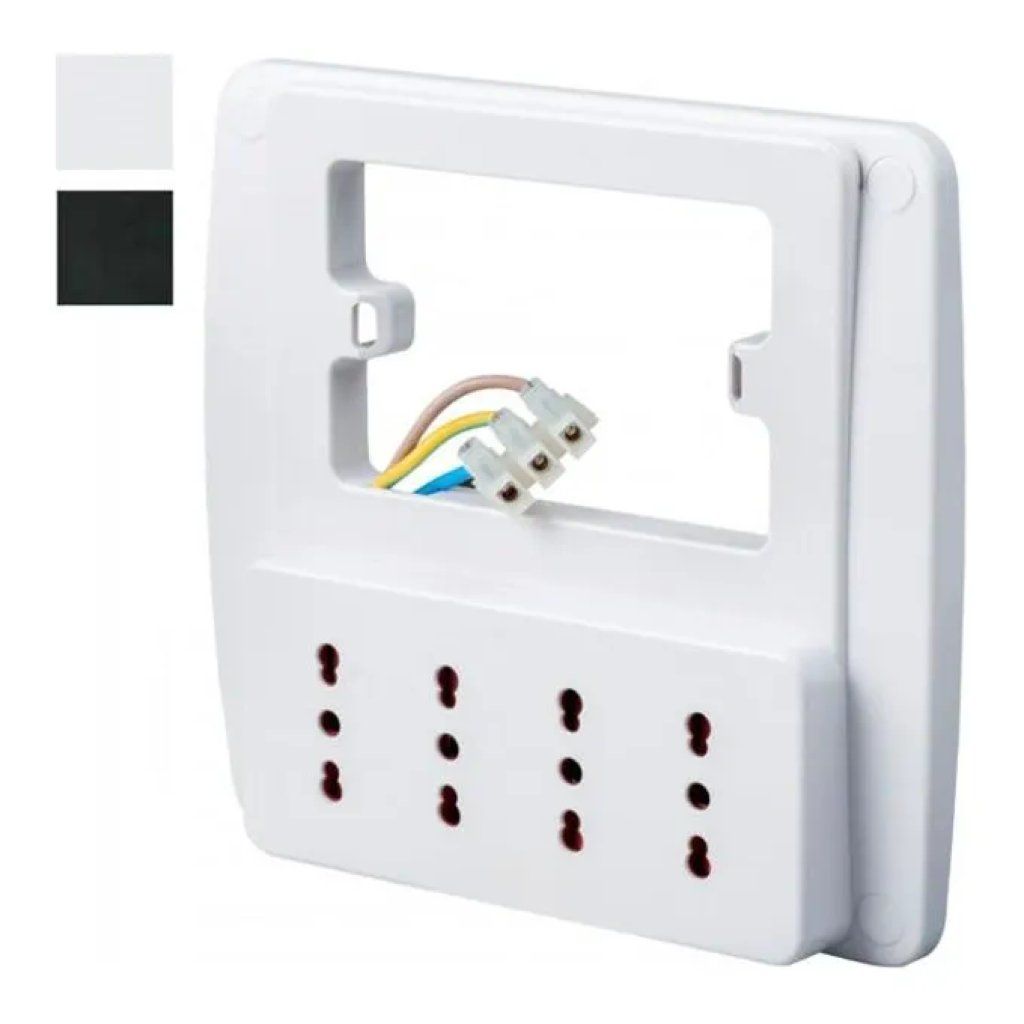 ROSI Emilia RS94130 Multipresa da Parete 4 Prese Bipasso Bianca