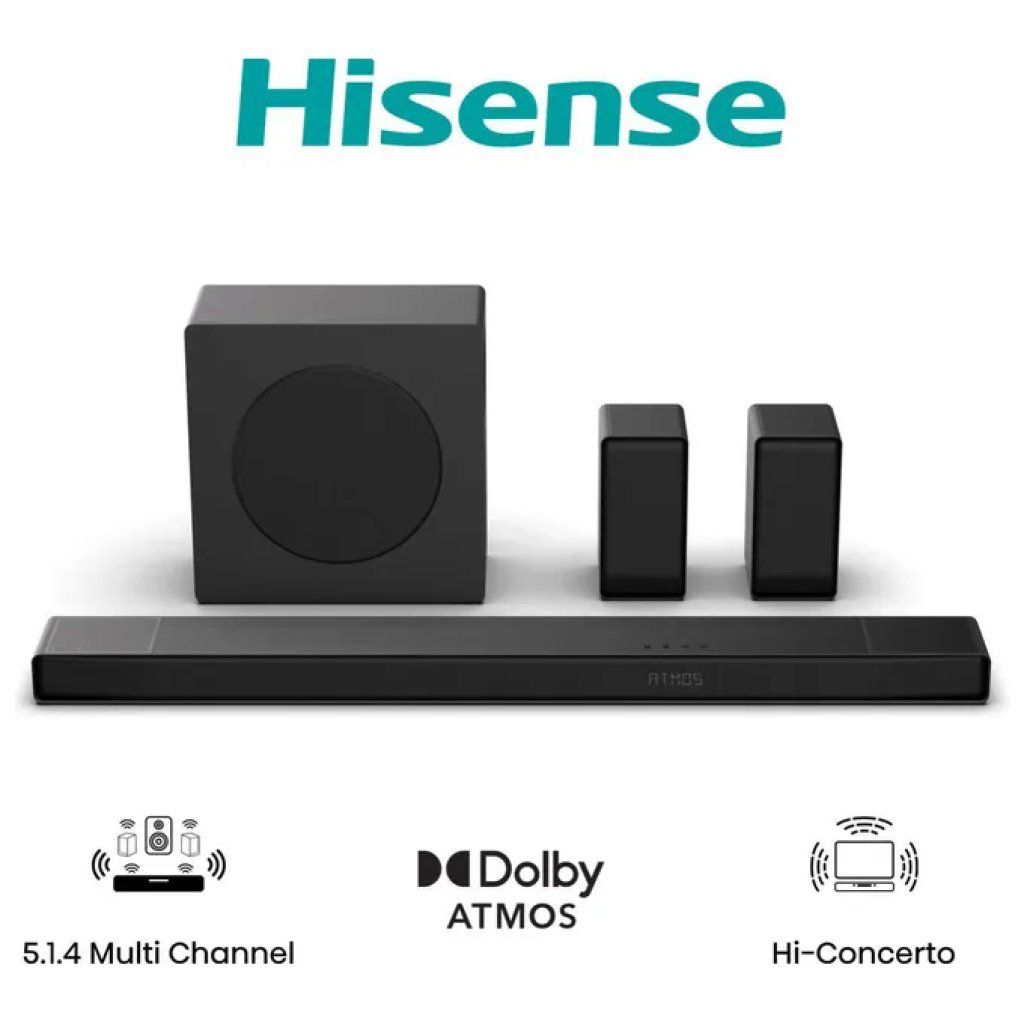Hisense AX5140Q Soundbar 5.1.4 Dolby Atmos 600 W con Subwoofer Wireless