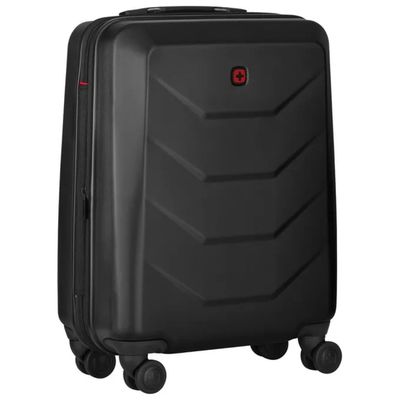 WENGER Prymo Large – Valigia rigida espandibile 93/107 L, 4 ruote, TSA, nera