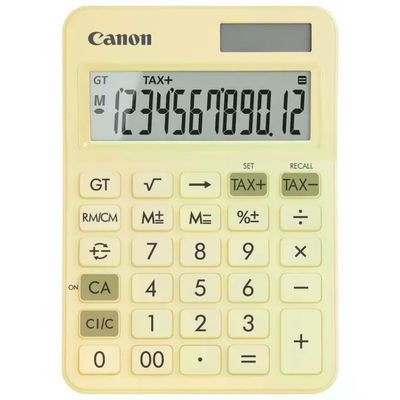Canon LS-125KB – Calcolatrice da tavolo gialla, 12 cifre Canon LS-125KB – Calcolatrice da tavolo gialla, 12 cifre