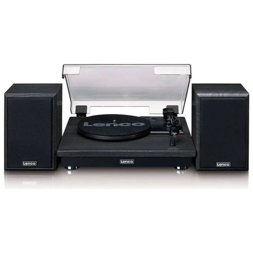 Lenco LS-100BK Giradischi Bluetooth Nero con 2 Altoparlanti Lenco LS-100BK Giradischi Bluetooth Nero con 2 Altoparlanti