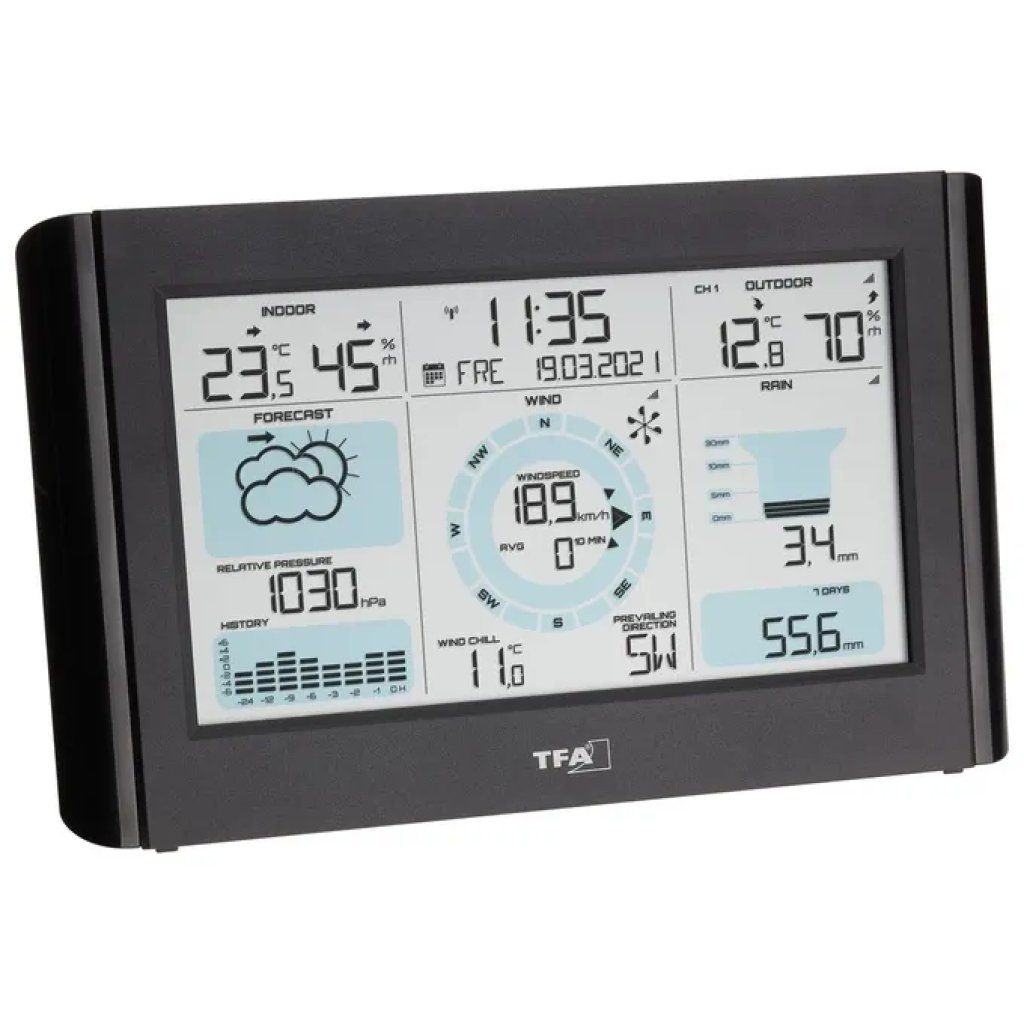 TFA-DOSTMANN TFA Dostmann Weather Pro – Stazione Meteo Radiocontrollata con Anemometro e Pluviometro TFA-DOSTMANN TFA Dostmann Weather Pro – Stazione Meteo Radiocontrollata con Anemometro e Pluviometro