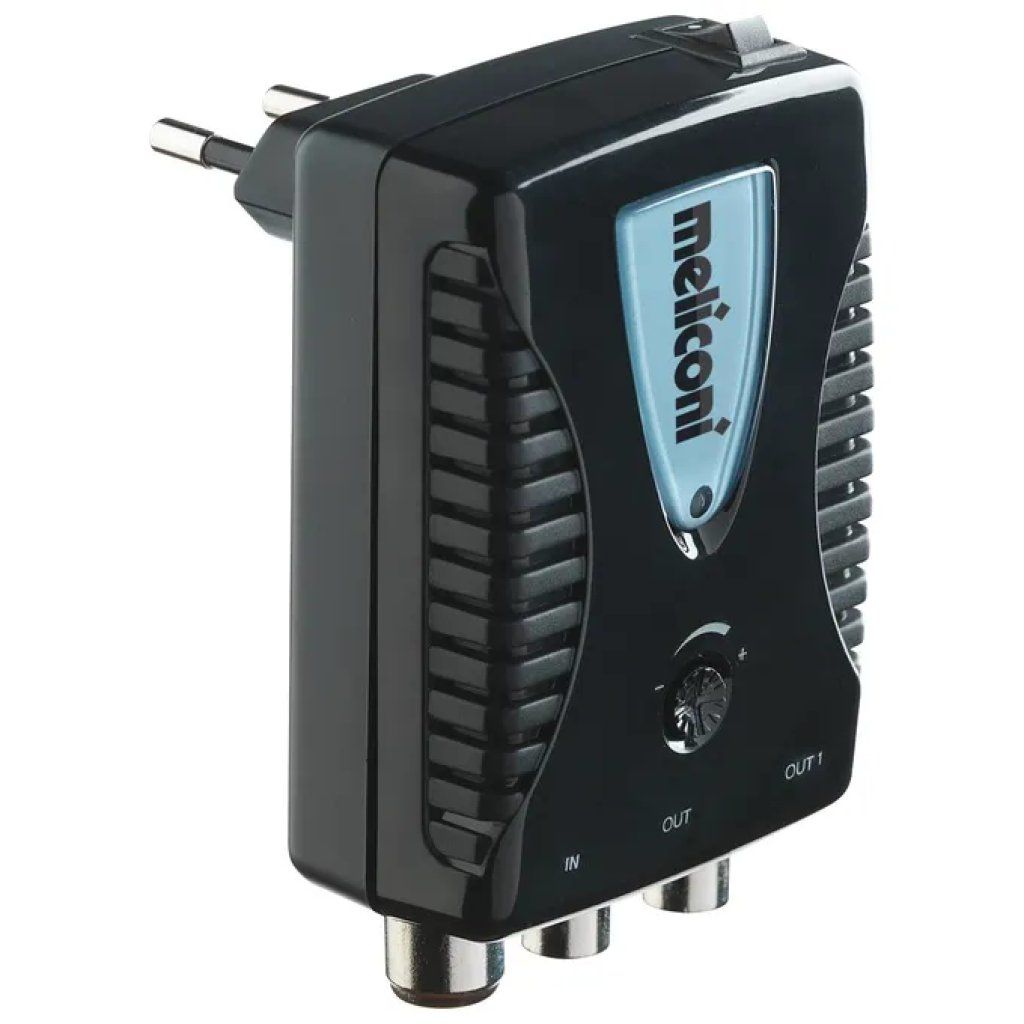 Meliconi AMP200 Amplificatore di Segnale TV da Interni, 2 Uscite, Filtro LTE, Nero Meliconi AMP200 Amplificatore di Segnale TV da Interni, 2 Uscite, Filtro LTE, Nero