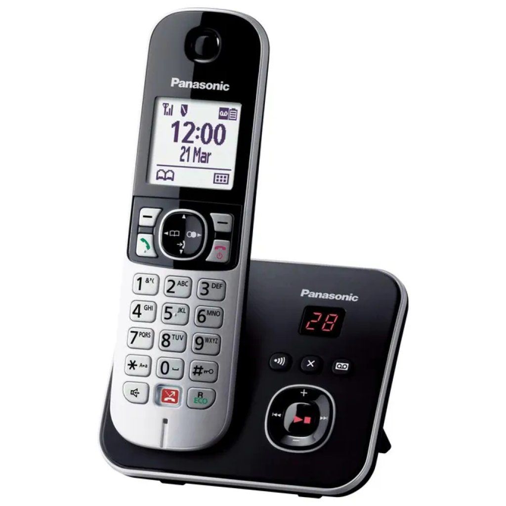Panasonic KX-TG6861JTB Telefono Cordless DECT Nero con Segreteria Panasonic KX-TG6861JTB Telefono Cordless DECT Nero con Segreteria