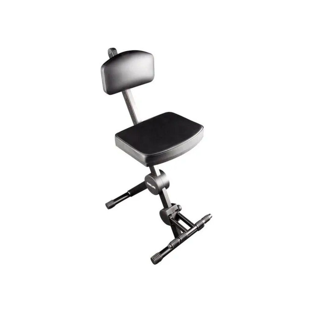 QUIKLOK QUIK LOK DX749 Sgabello per Musicisti Regolabile 58–90 cm, con Schienale e Poggiapiedi, Nero