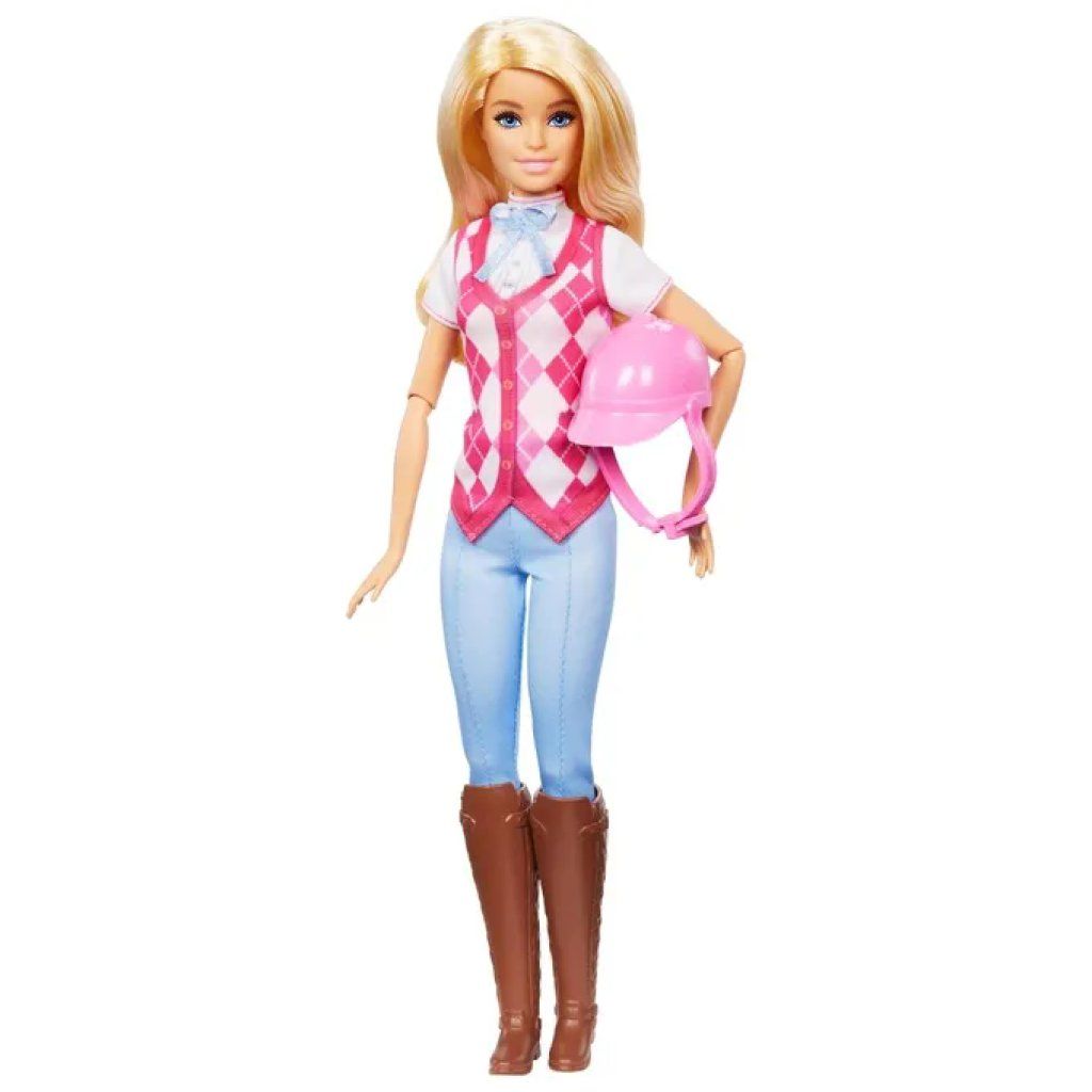 MATTEL Barbie Malibu Cavallerizza con Casco Rosa – Mattel HXJ38
