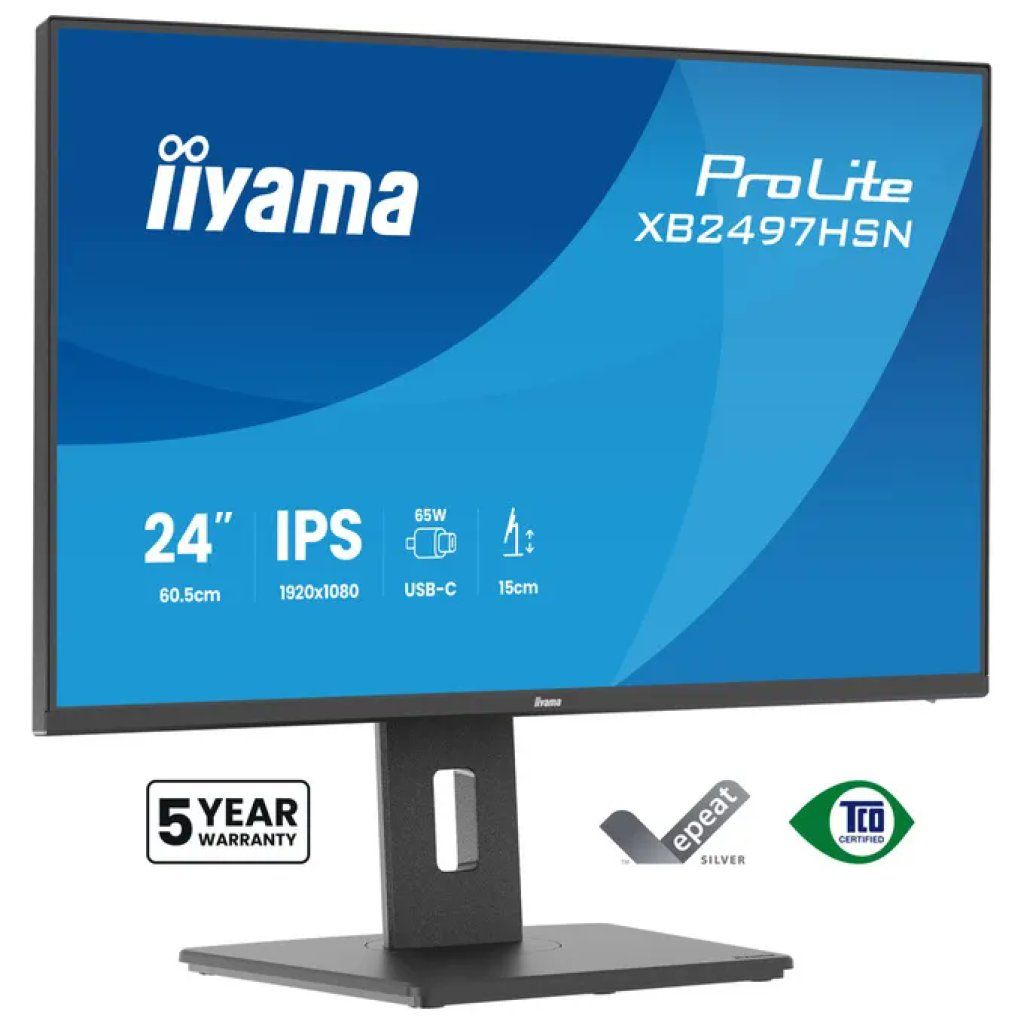 Iiyama XB2497HSN-B1 ProLite Monitor PC 23.8'' IPS Full HD 100Hz 1ms USB-C 65W Hub USB 3 Iiyama XB2497HSN-B1 ProLite Monitor PC 23.8'' IPS Full HD 100Hz 1ms USB-C 65W Hub USB 3