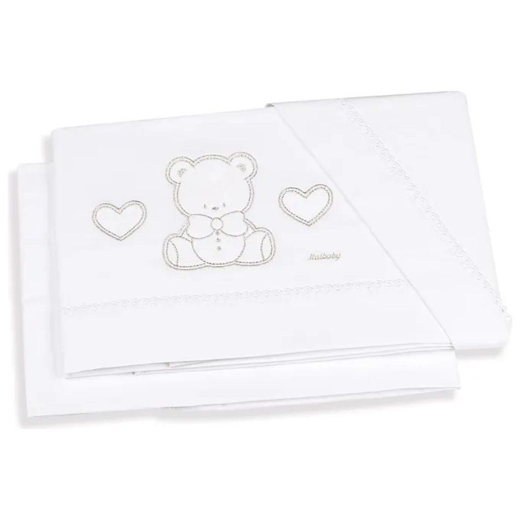 Italbaby Set Lenzuola per Culla in Flanella di Cotone, 3 Pezzi, Bianco Italbaby Set Lenzuola per Culla in Flanella di Cotone, 3 Pezzi, Bianco