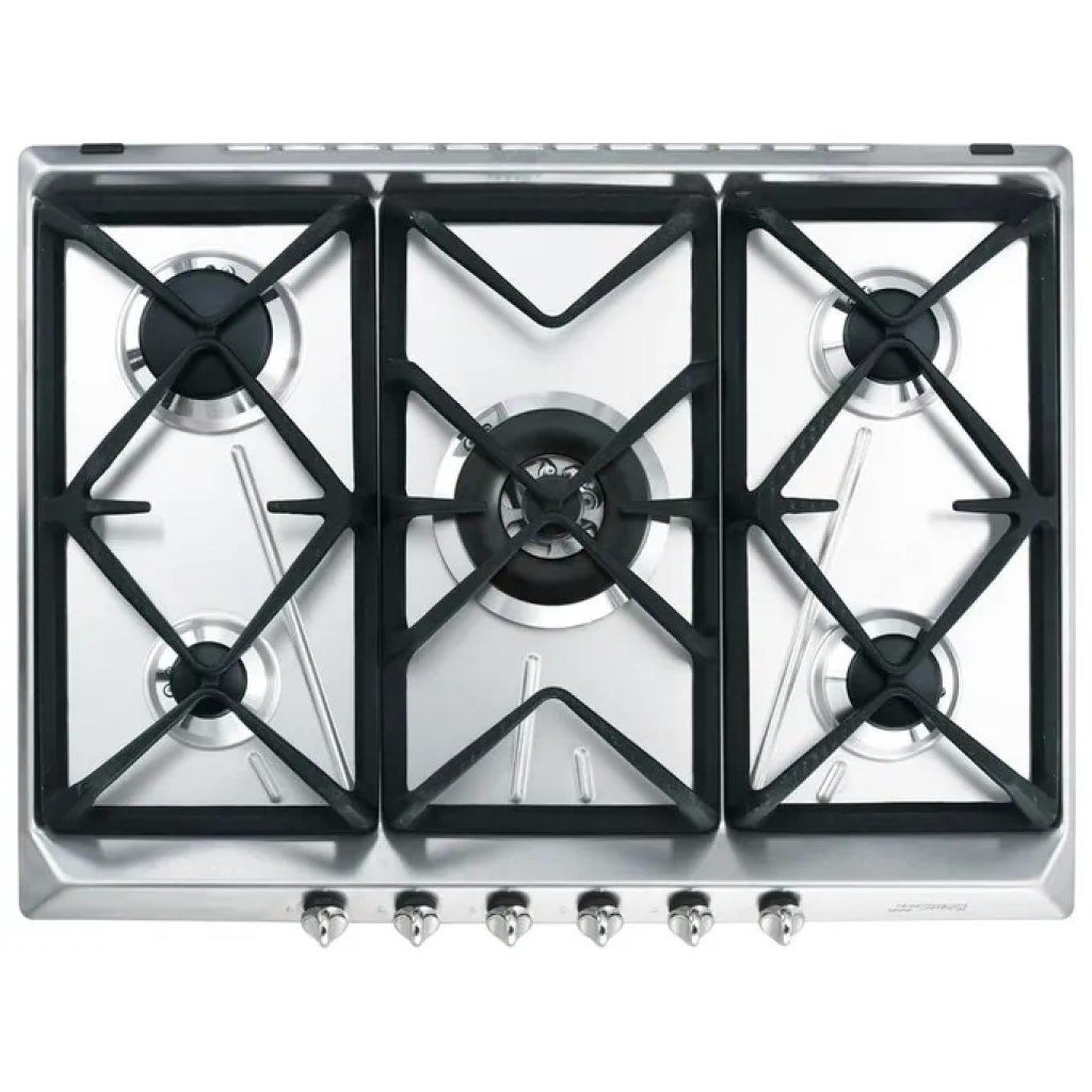 SMEG SRV576GH5 Piano cottura a gas da incasso, 70 cm, 5 fuochi, inox