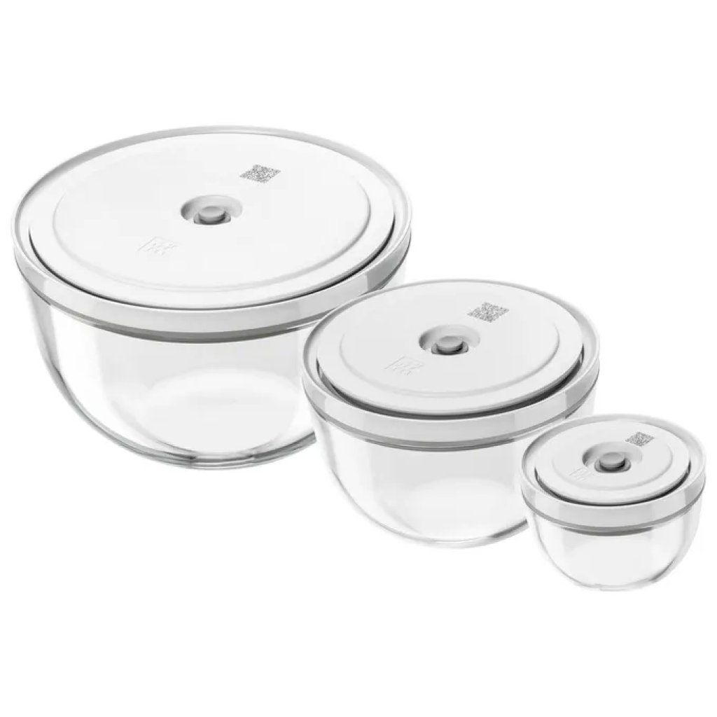 Zwilling FRESH&SAVE set di 3 ciotole sottovuoto in vetro borosilicato