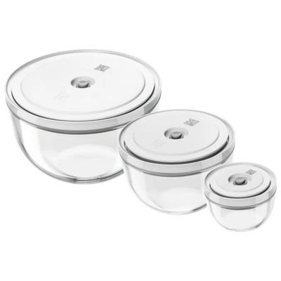 Zwilling FRESH&SAVE set di 3 ciotole sottovuoto in vetro borosilicato
