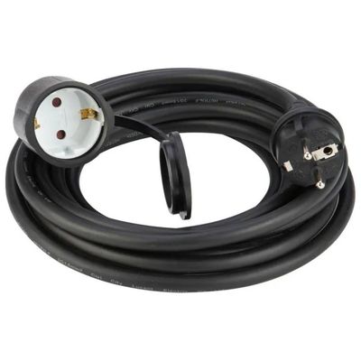 Poly Pool PP2627 Prolunga Elettrica IP44, 5 m, Schuko, Nera