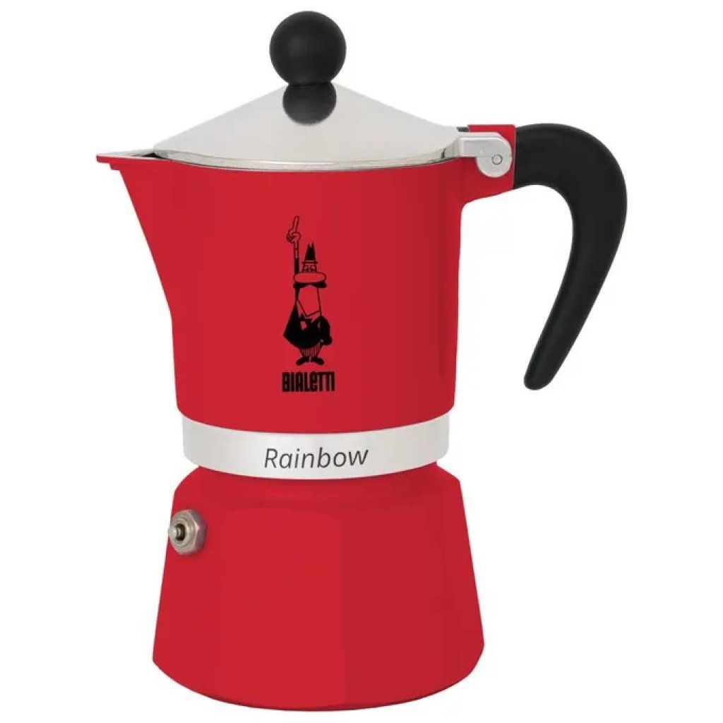 Bialetti Rainbow Caffettiera Moka 1 Tazza Rossa Bialetti Rainbow Caffettiera Moka 1 Tazza Rossa