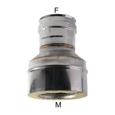 MARAL Adattatore inox doppia parete 8F-DP 8-13 DP, isolamento 25 mm