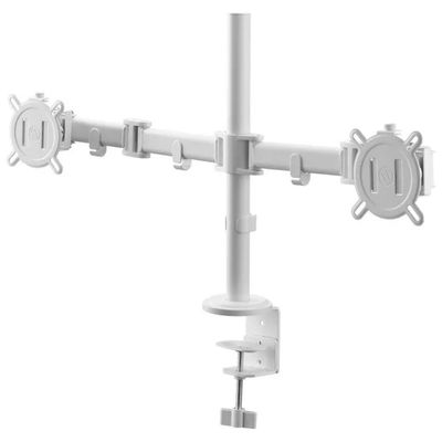 One For All DM2220 – Supporto regolabile per doppio monitor, bianco