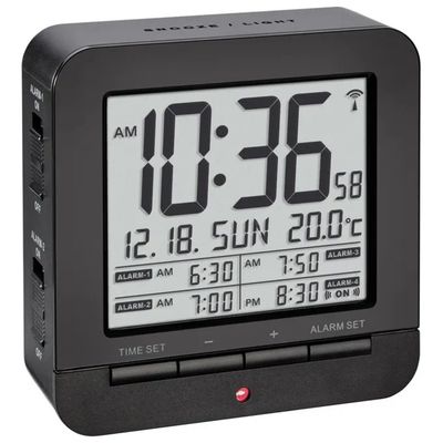 TFA-Dostmann 60.2536 Sveglia Digitale Radiocontrollata Nera