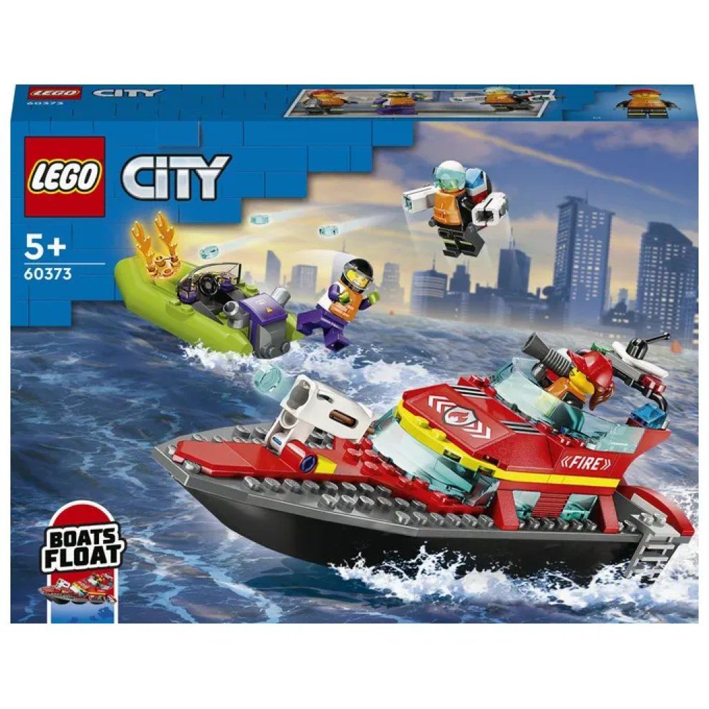 LEGO City Fire 60373 Barca di Soccorso Antincendio