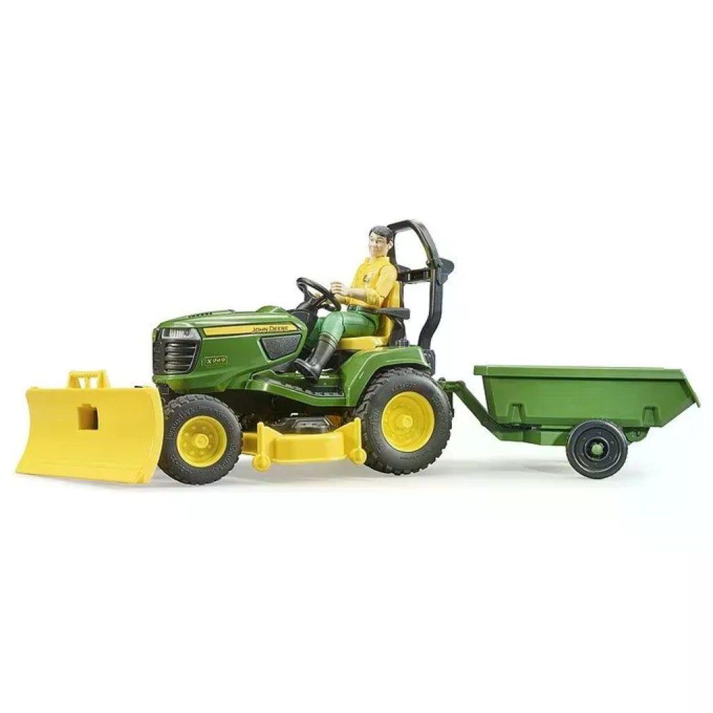 BRUDER John Deere Trattorino Tosaerba con Rimorchio BRUDER John Deere Trattorino Tosaerba con Rimorchio