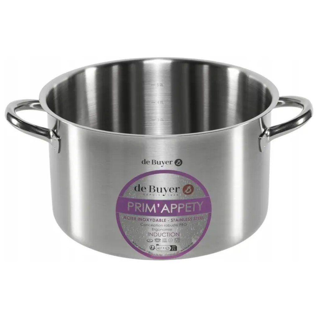 De Buyer Prim’appety DB3507-20 – Pentola in acciaio inox da 5,5 L