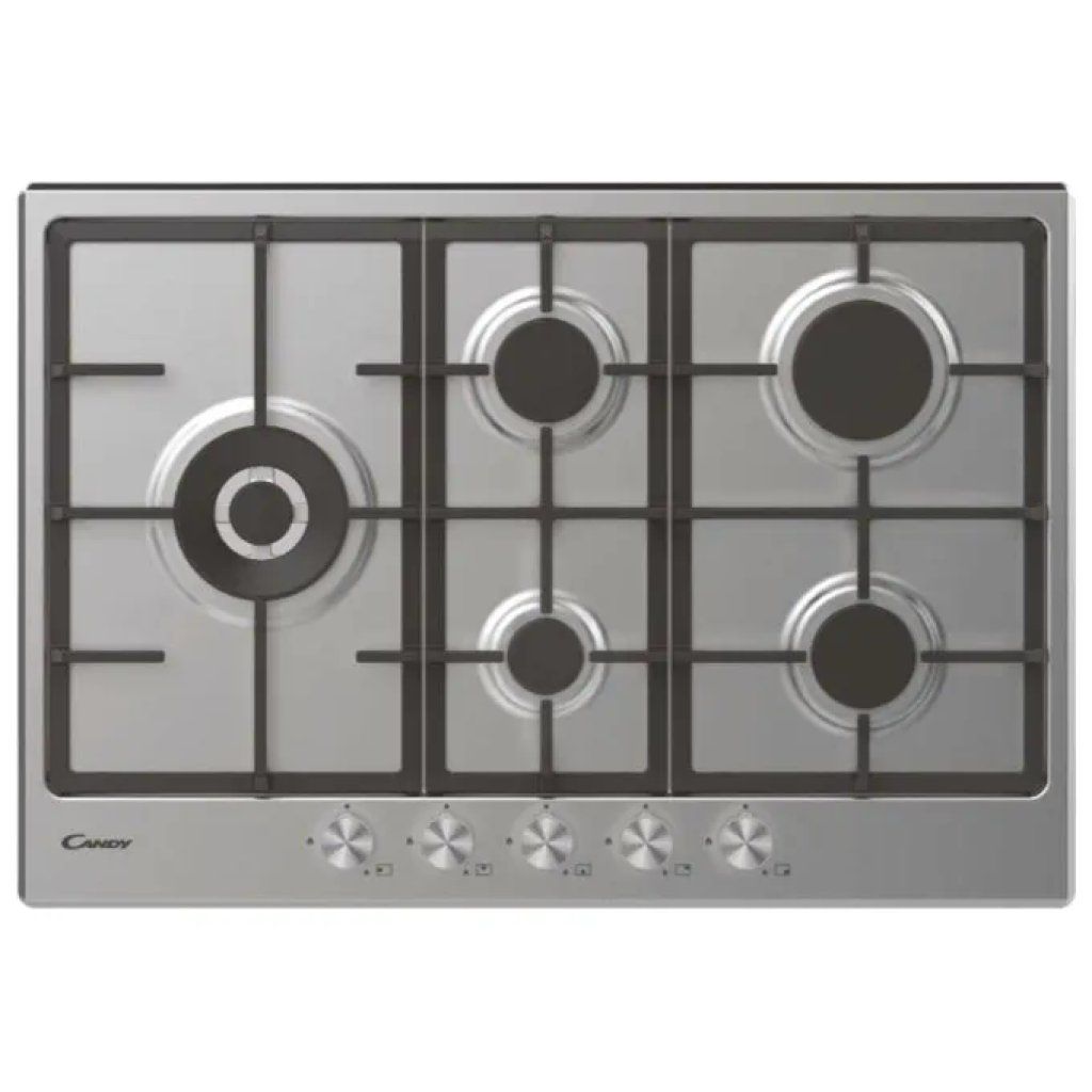 Candy CHG7WLWPX Piano Cottura a Gas 75 cm, 5 Fuochi, Inox