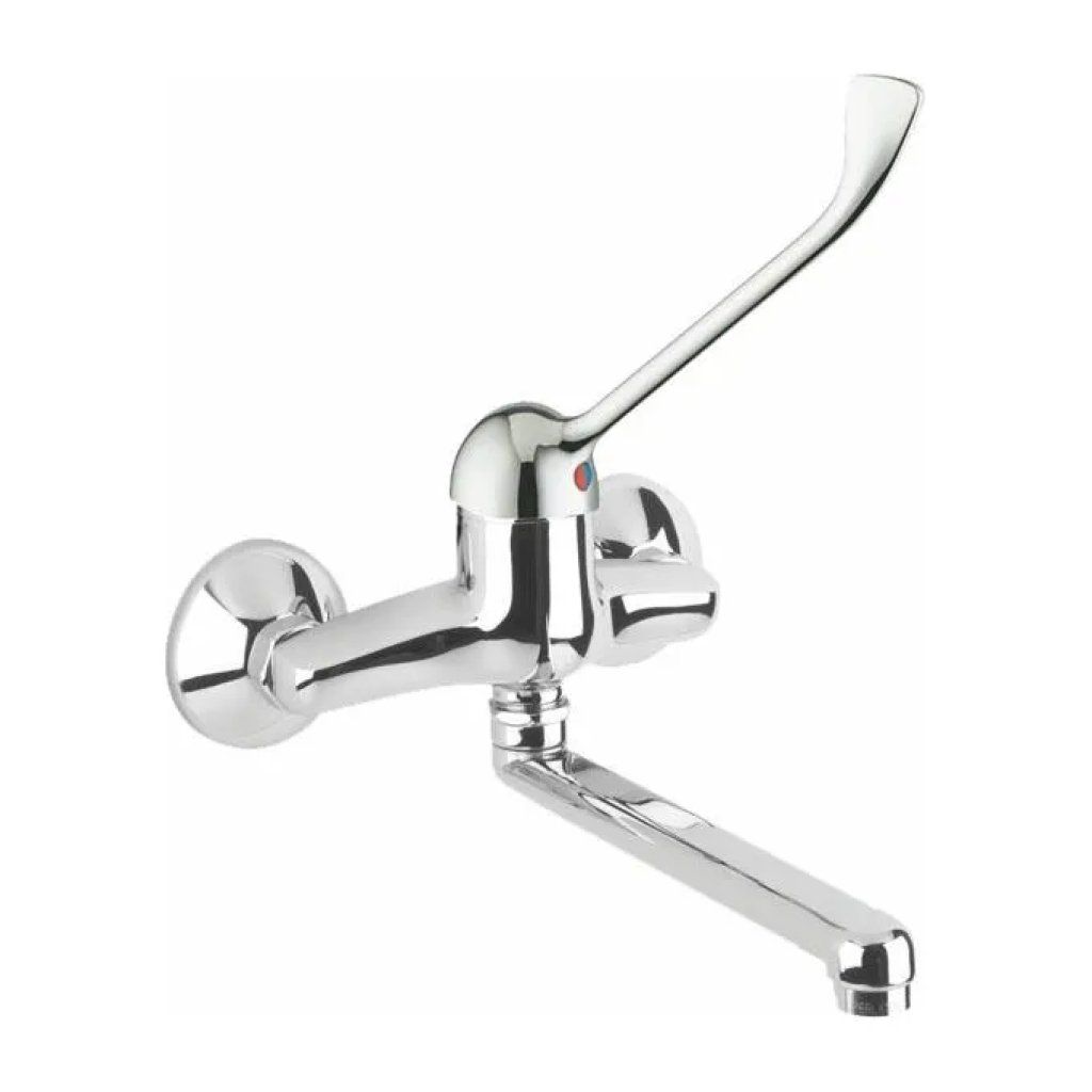 EURORAMA Miscelatore per Lavello a Parete con Leva Clinica, Ottone Cromato EURORAMA Miscelatore per Lavello a Parete con Leva Clinica, Ottone Cromato