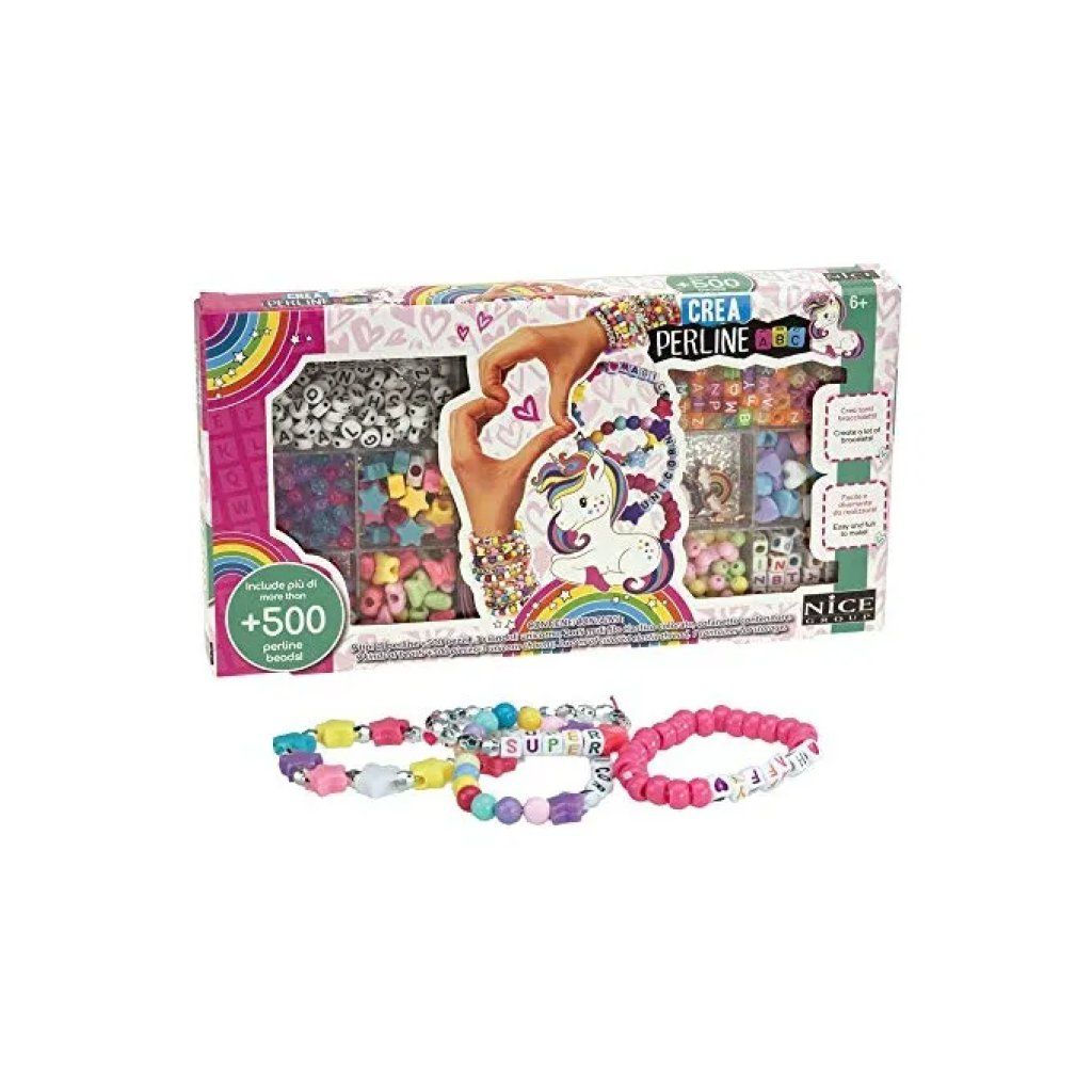 NICE ABC Magic Unicorn – Set creativo per braccialetti con oltre 500 perline NICE ABC Magic Unicorn – Set creativo per braccialetti con oltre 500 perline