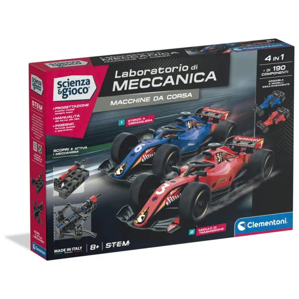 Clementoni Laboratorio di Meccanica – Kit Auto da Corsa, 4 Modelli Clementoni Laboratorio di Meccanica – Kit Auto da Corsa, 4 Modelli