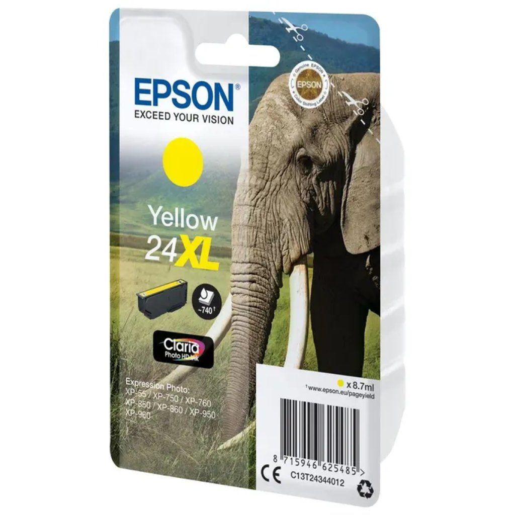 Epson 24XL Elefante – Cartuccia originale gialla 8,7 ml Epson 24XL Elefante – Cartuccia originale gialla 8,7 ml