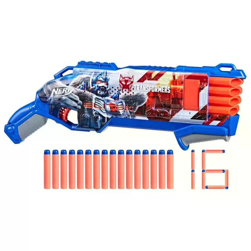 Hasbro Nerf Elite Transformers Optimus Primal Blaster con 16 dardi