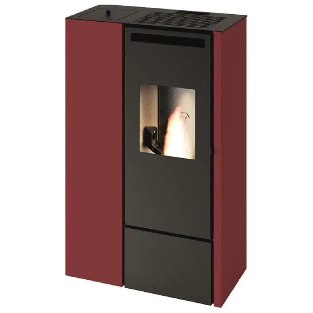 Punto Fuoco Clelia 11 kW – Stufa a Pellet Canalizzata Slim, Rossa Punto Fuoco Clelia 11 kW – Stufa a Pellet Canalizzata Slim, Rossa