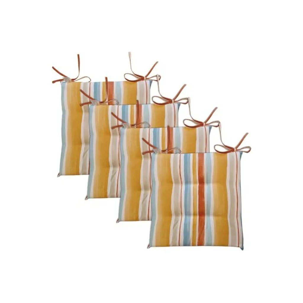 OLIBO Set da 4 Cuscini per Sedia Relax a Righe Arancioni OLIBO Set da 4 Cuscini per Sedia Relax a Righe Arancioni