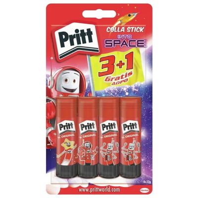 HENKEL Pritt Colla Stick 4 x 22 g, Blister 3+1 Gratis HENKEL Pritt Colla Stick 4 x 22 g, Blister 3+1 Gratis