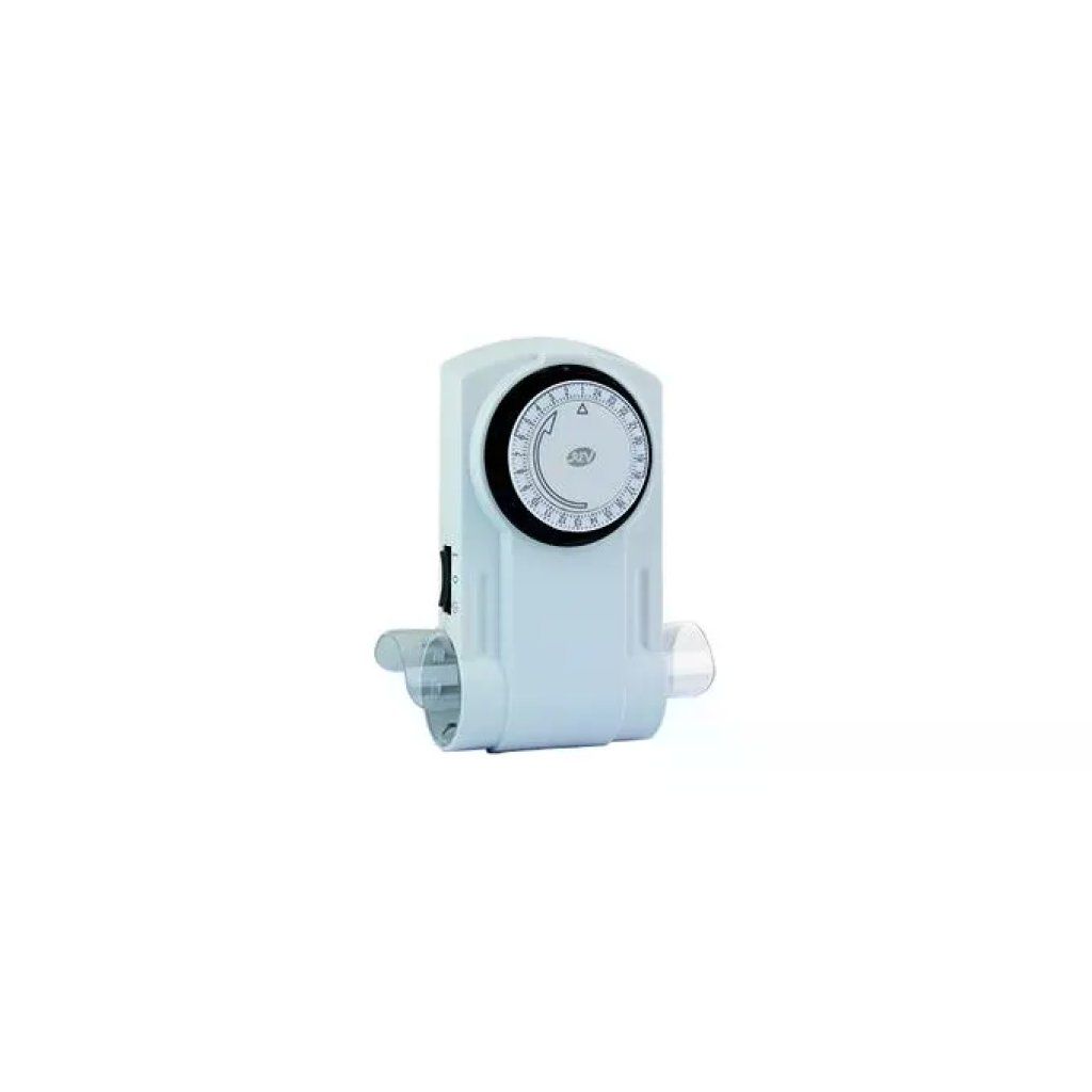 REV 0025600103 Timer analogico giornaliero da presa, 230 V, nero e bianco