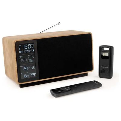 Thomson altoparlante Bluetooth con stazione meteo 50 W radio FM sensore esterno wireless orologio DCF