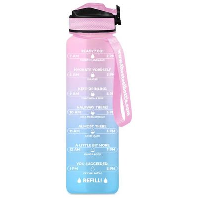 STEEL BOTTLE The Steel Bottle MWB1 – Borraccia motivazionale 1 L, blu e rosa
