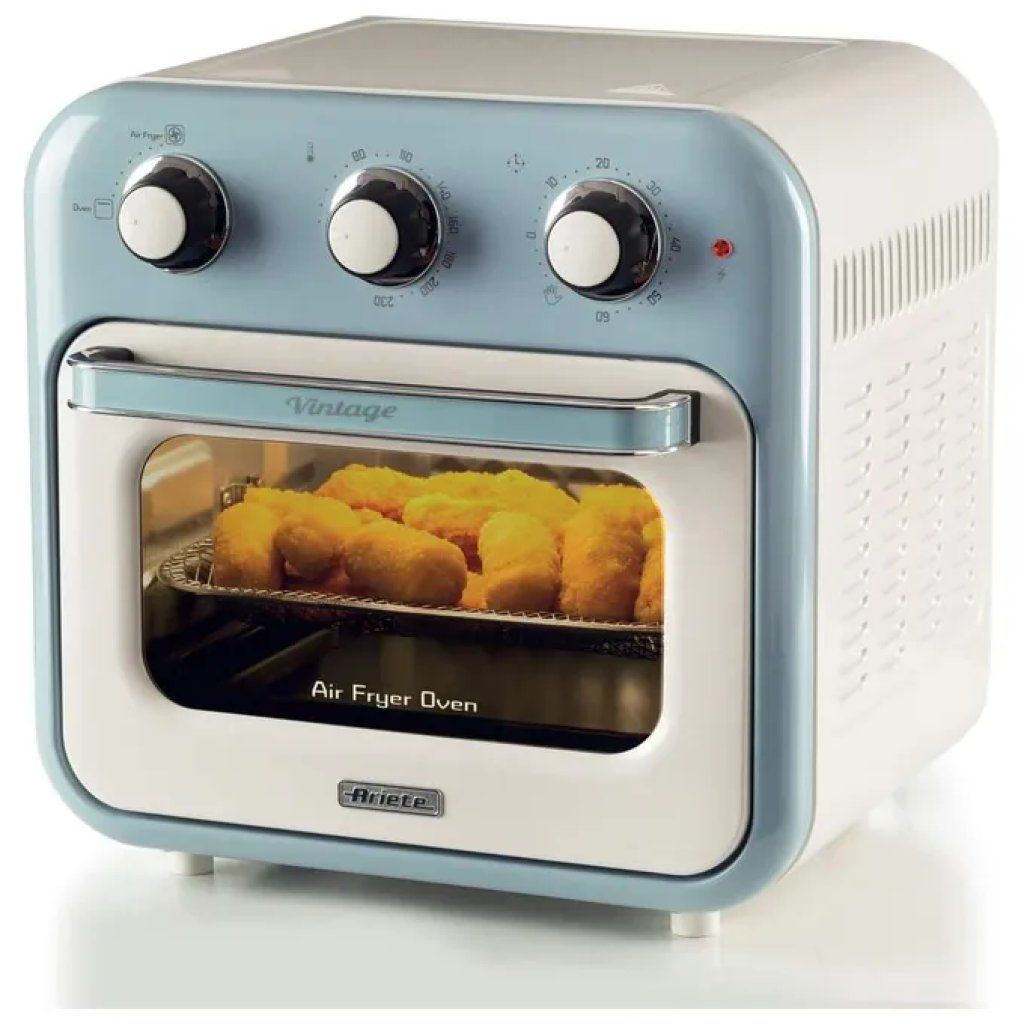 Ariete 4632 Friggitrice ad aria e forno Vintage 2 in 1, 16 L, 1400 W, celeste